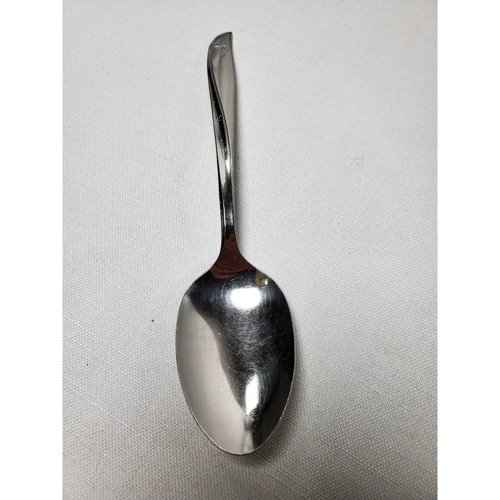 Oneida Community Deluxe Stainless Starburst Atomic MCM Serving Spoon‎ Vintage